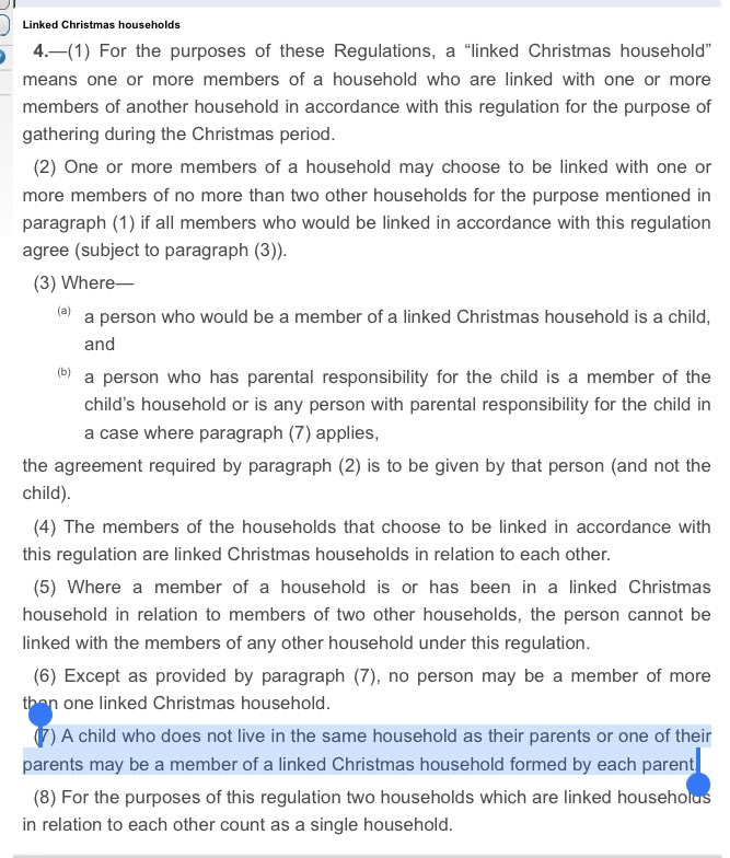 ... a child or children who live between two households can move between them during the Christmas period...