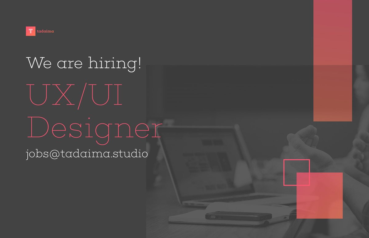 tadaimastudio's tweet photo. El equipo de Diseño de Tadaima sigue creciendo, buscamos UX/UI Designer Mid, toda la información aquí:

https://t.co/6NlGfYQQGy

#hiring #design #ux #ui https://t.co/Y52f1vy0kl