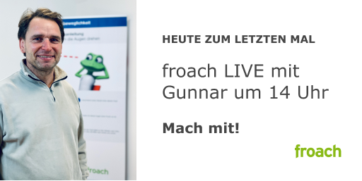 froachMedia's tweet photo. Heute bringt Gunnar euch ein letztes Mal froach LIVE nach Hause! Letzte Chance für alle, die noch nicht dabei waren. Auch alle anderen schalten wie gewohnt ein: Um 14 Uhr geht's los. 
https://t.co/EvG2kBbBFR

#froach #homeoffice #stayhealthy https://t.co/SMAxz3e0se