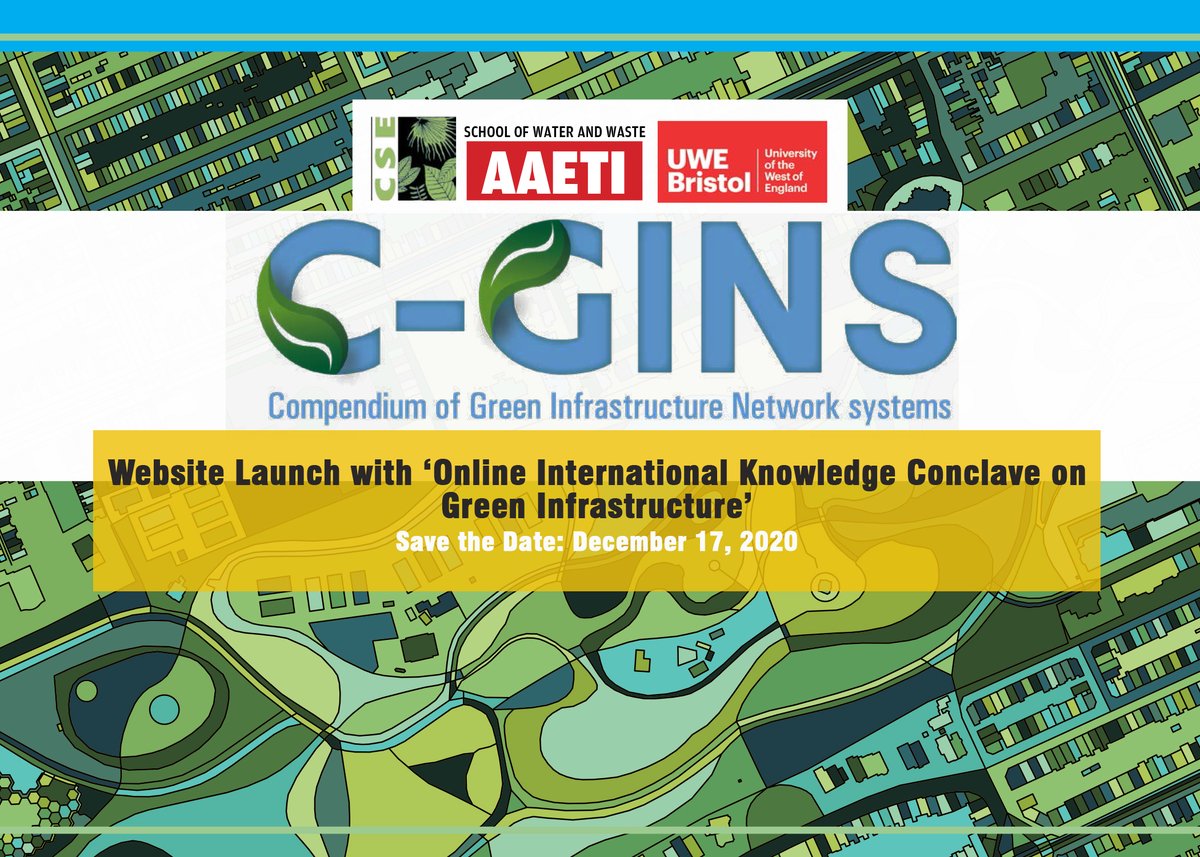 school_waterCSE's tweet photo. Be ready for the #WEBSITE #LAUNCH of C-GINS- a single #platform for you to explore #bestmanagementpractices showcasing #sustainable #urbanwatersystems with 'Online #International #KnowledgeConclave on #GI' @skrohillacse @Doctor_Chad @UWEBristol 
REGISTER : https://t.co/hnObigzCc1 https://t.co/DcUUzjqhof