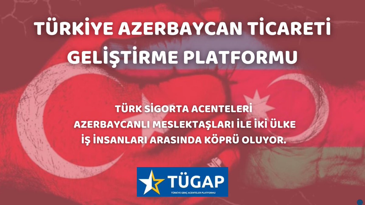 1)TÜRKİYE AZERBAYCAN TİCARETİ GELİŞTİRME PLATFORMU  Türkiye Genç Sigorta Acenteleri Platformu olarak Azerbaycan Sigorta Acenteleri Platformu Başkanı  meslektaşımız Ali Bayramov   ile yaptığımız toplantılar sonucu ülkelerimizin kardeşliğinin ticaretle de pekiştirilmesi için
