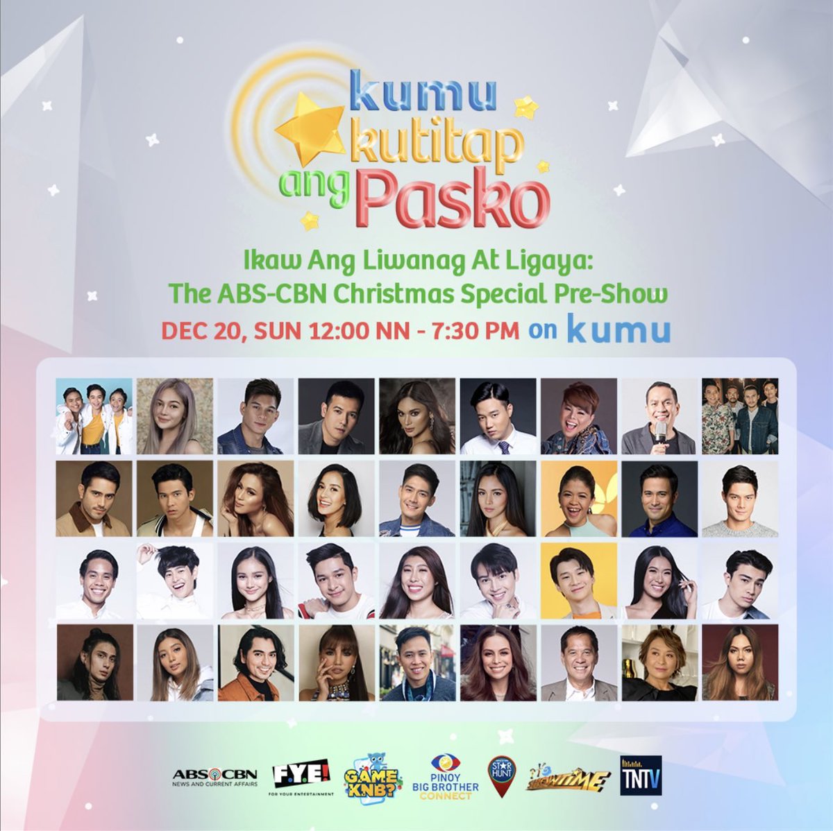 Hi loves!✨

Buong araw tayong magsama sama sa ABS-CBN Christmas Special Pre-Show on December 20, Sunday simula 12nn <a href="/fyechannel/">sergio calzado</a> sa kumu! 

Nasaan ka man sa mundo, Sama All!