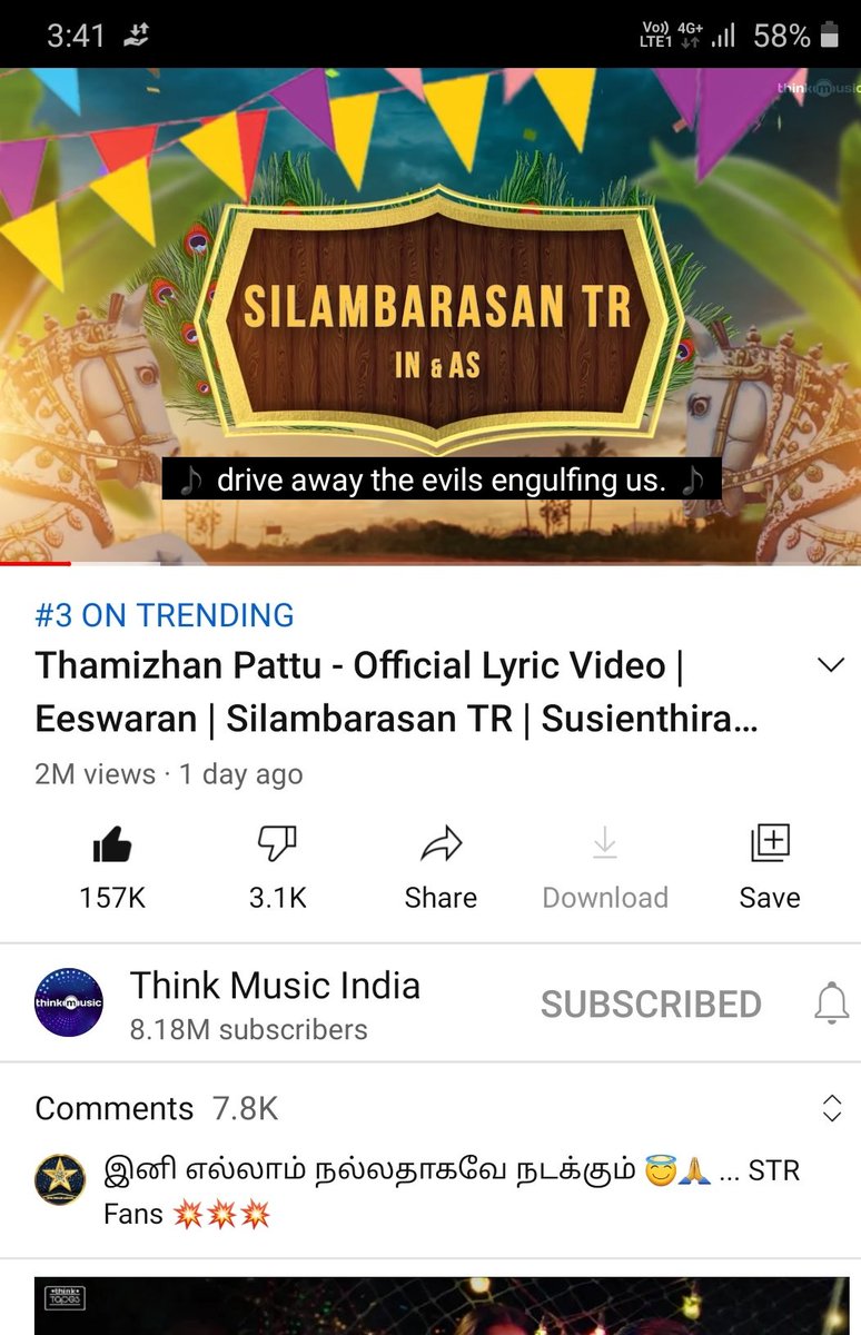 beakindheart's tweet photo. #Eeswaran #Eeswaranfirstsingle
#TAMIZHANPATTU Hitted 2Millon Views With 157 K Likes
#SilambarsanTR #SilambarsanTR
#Eeswaran @SimbuTalkies @SimbuTimes @Simbu_trends @SimbuLive @Actor_SimbuFC @SimbuFansTrends @Simbu_Network @SimbuSebas @Team_VSTP @STR_360 @STRFans @Actor_SimbuFC https://t.co/ybnJ4CUjXR