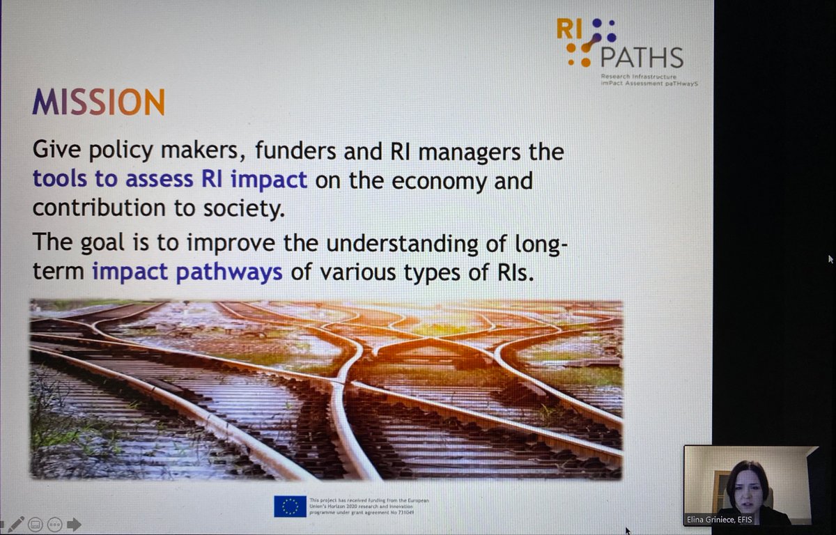ESF_news's tweet photo. 📣Elina Griniece @EfisCentre is presenting the results of @RI_PATHS ➡️ @JoKlumpers from @EU_Commission stated "A very #promising project".  @ESF_news thanks 🙌 all Partners for this collaboration👏 We look forward to continuing the work on this topic! #ResearchInfrastructures https://t.co/l5RHmuBzEL