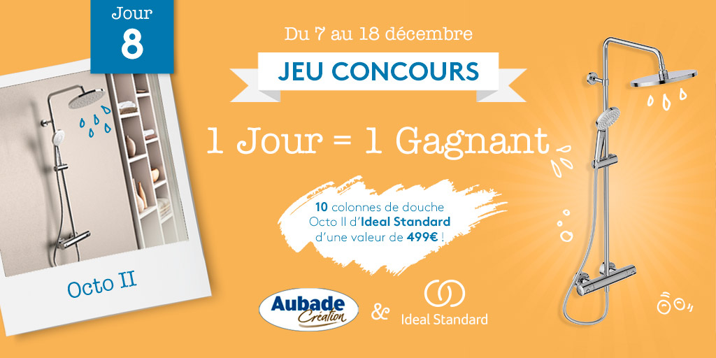 EspaceAubade's tweet photo. #JeuConcours @EspaceAubade x @IdealStandardFR
Félicitations à Juliette qui gagne la 7ème #ColonneDoucheOcto via #Instagram. 
Vite, plus que 3 #colonnes !
À qui le tour ?🍀
✅Follow @EspaceAubade
🔄RT le tweet du jour
🗣 Commentez avec #ColonneDoucheOcto
➡️ https://t.co/4ty0vhbpHr https://t.co/sPFRdRmAvX