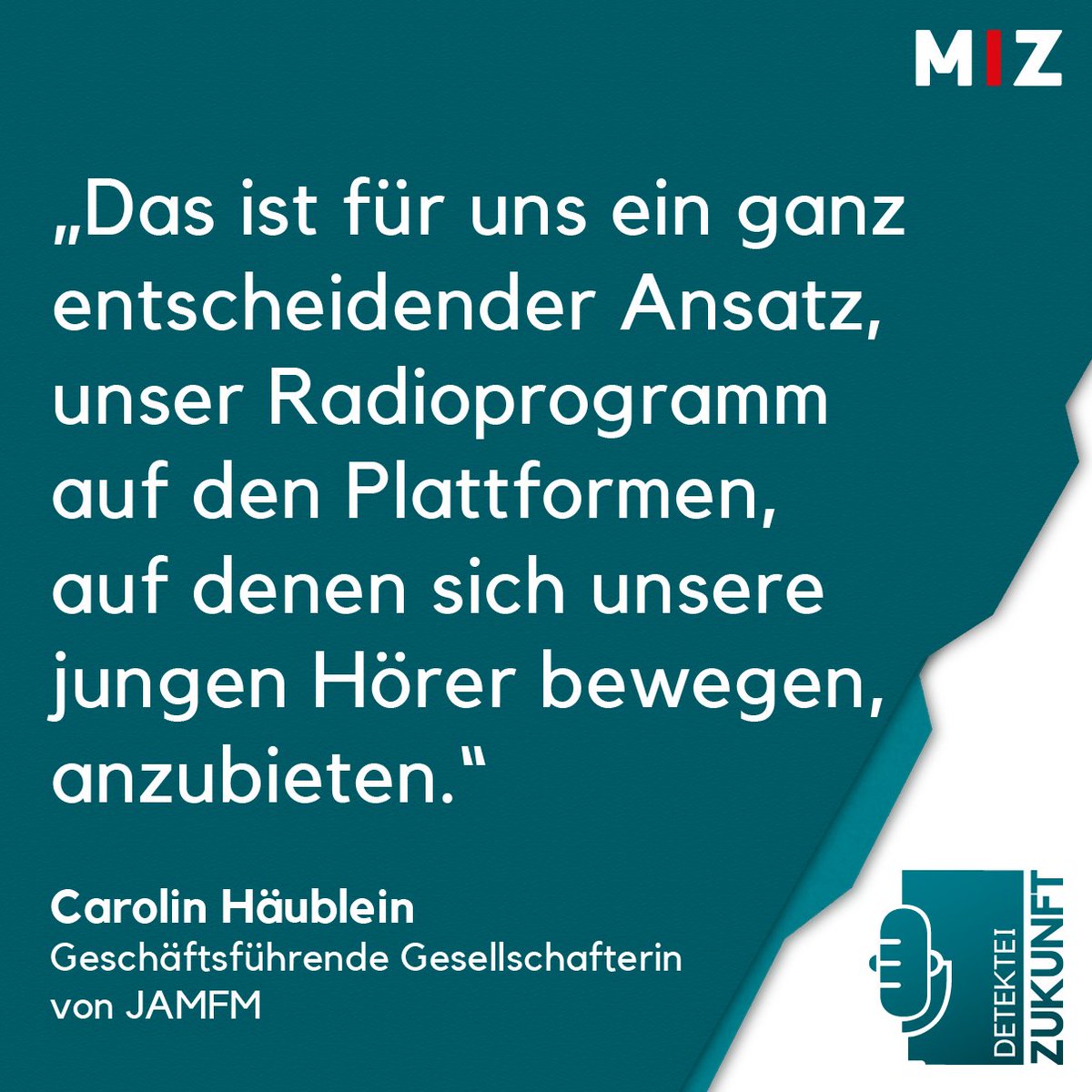 MIZBabelsberg's tweet photo. Wie verändern #Radio-Trends & Online Audio die #Programmentwicklung? Darüber sprechen wir bei #DetekteiZukunft mit Robert Skuppin (@radioeins) & Carolin Häublein (@radiojamfm).
➡️ Heute, 18:00 Uhr, im Radio @ALEX_berlin_de
➡️ https://t.co/nX3aQ48nLq
➡️ https://t.co/83kXnSFYLo https://t.co/VLBpIn1vdj