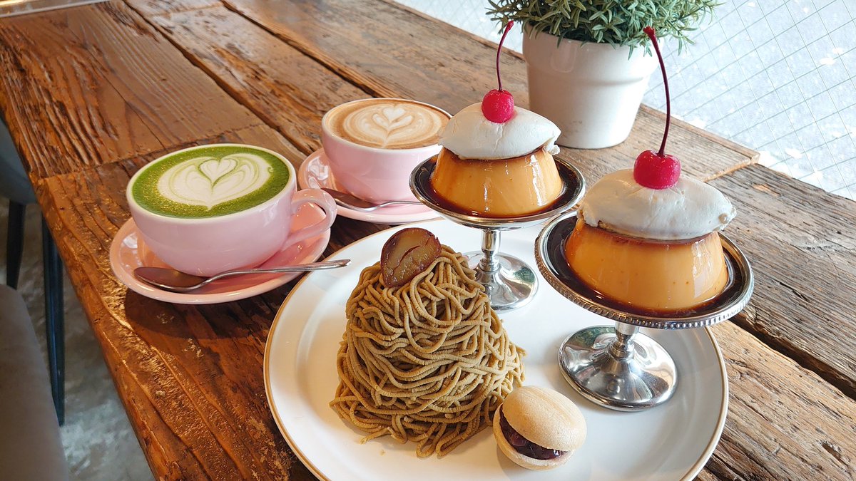 bunansan's tweet photo. February Kitchen (浅草)

※ほうじ茶モンブラン
※焦がしカラメル濃厚プリン
※カフェラテ
※抹茶ラテ

美味しいおやつプレート🥰

#モンブラン #栗 #最中 #あんこ #プリン #おやつ #甘党 #デザート #スイーツ #コーヒー #カフェラテ #抹茶ラテ #ほうじ茶 #カフェ #カフェ巡り #コーヒーブレイク https://t.co/klUPgzpiOf