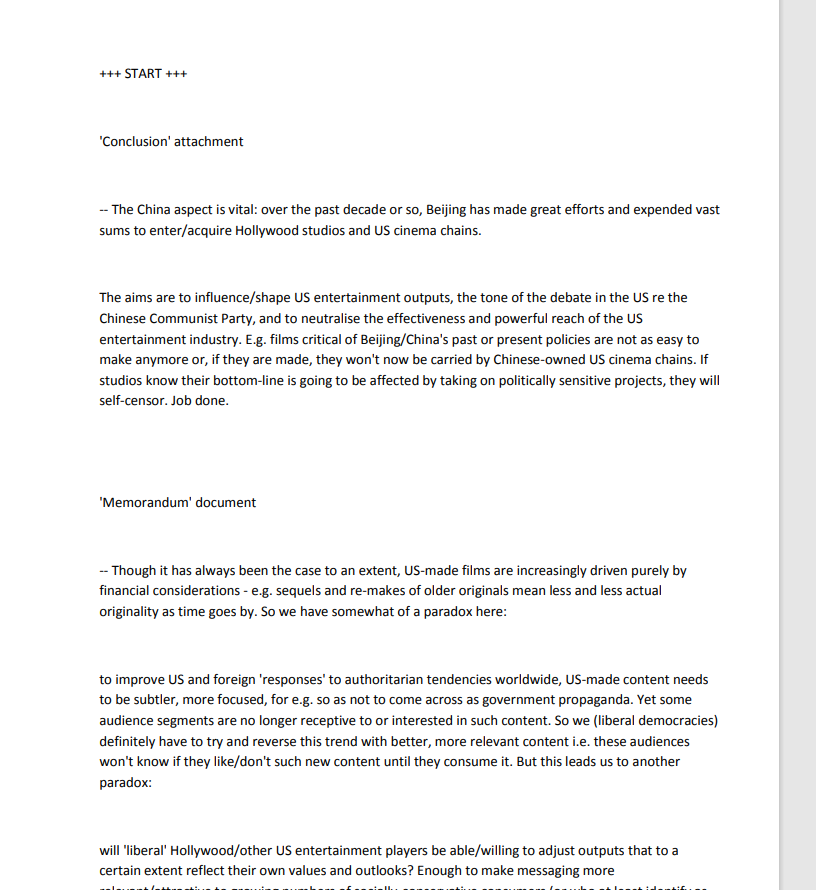 Thread:Institute For Statecraft , Integrity Initiative, China expose.Aims are to influence/shape US entertainment outputs, the tone of the debate in the US re the Chinese Communist Party, and to neutralise the effectiveness and powerful reach of the US entertainment industry.