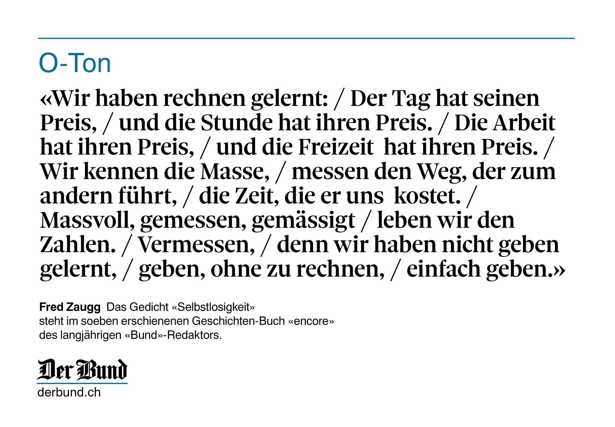 Der Bund On Twitter Fur Einmal Ein Gedicht Als Oton Es Besteht Aus 63 Wortern Https T Co 4rzacxf2qe