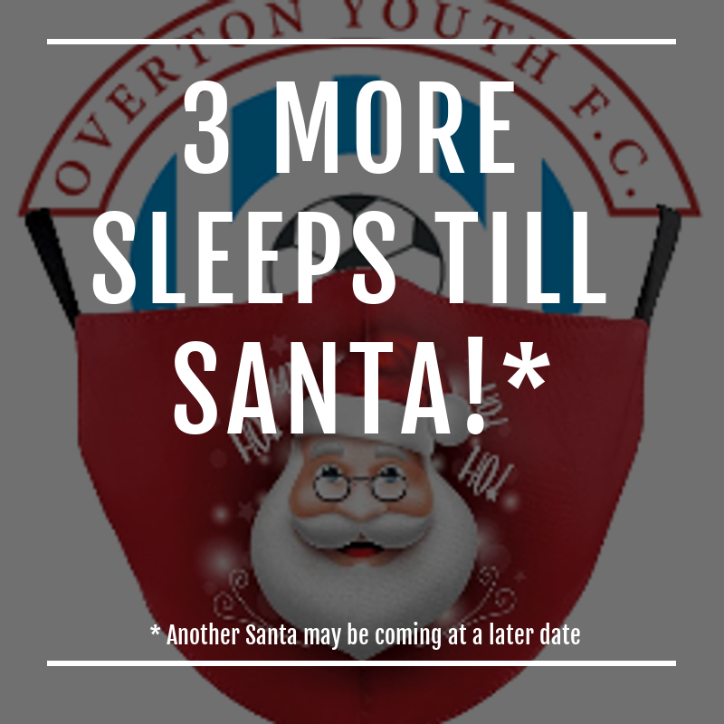 overtonyouthfc's tweet photo. Who's getting excited?! 3 more sleeps to go!

#Santa #RespectAllFearNone #Overton #OYFC

If you wish to donate to the Santa Float and Overton Youth Football Club please donate here https://t.co/pzSmF6QAUw

Checkout all the details here: https://t.co/05yLJzMBiU https://t.co/r0MnTYqISD