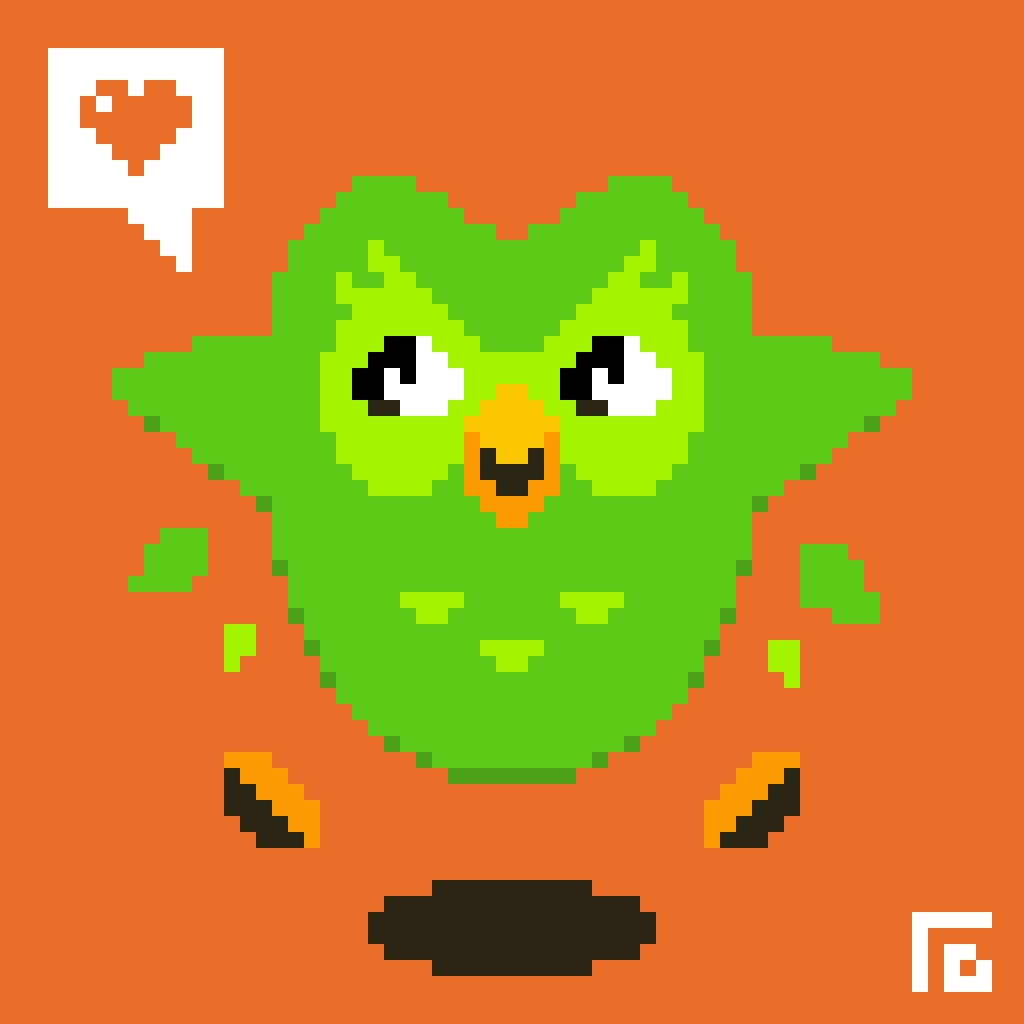 rhadart's tweet photo. Duo the Owl
#Duolingo #Duo #Owl #pixelart #dotpict #Darklaser https://t.co/9t65mjxmmK