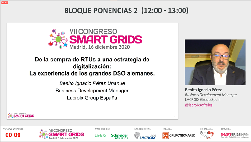 CongresoSG's tweet photo. Benito Ignacio Pérez @lacroixsofreles presenta la ponencia "De compra de #RTUs a estrategia de #Digitalización: La experiencia de los grandes #DSO alemanes" en VII Congreso #SmartGrids #CongresoSG7 https://t.co/Lea0B69kma https://t.co/qRYMhJA9xC
