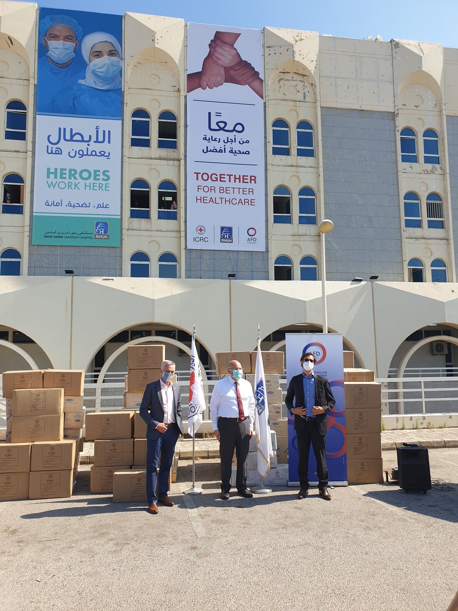 AFD_MidEast's tweet photo. July 2020. Distribution of #medical material & equipment to fight #COVID19 @firassabiad @ArthurGermond @AFD_en #MINKAFund #HealthInCommon https://t.co/eCqAGJbO7c