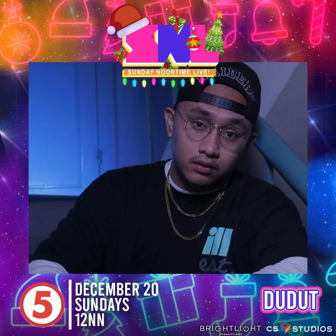 CSstudiosph's tweet photo. Sumabay sa maangas na performance ni Dudut ngayong Linggo sa SNL, 12PM sa TV5! #SNLsaTV5 #CS_Studios #BrightlightProductions #TV5 #Dudut https://t.co/YpLMVOddOx