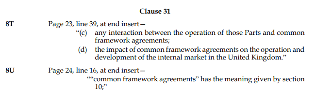 The new amendment gives the new body established to monitor the internal market - Office for the Internal Market - a role on reporting on the interaction between the two. But it's expertise will be primarily economic, should this be balanced with some policy perspectives?