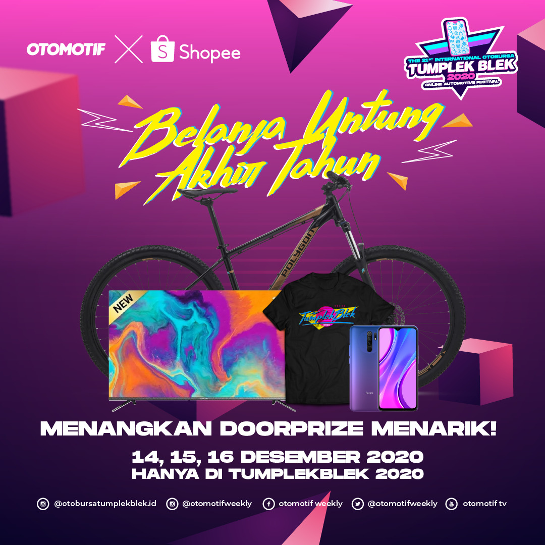LAST DAY! Belanja sebanyak-banyaknya di #TUMPLEKBLEKxSHOPEE2020 dan menangkan doorprize 1 unit Sepeda, 1 unit Android TV, 1 unit Smartphone dan Merchandise Tumplek Blek!!