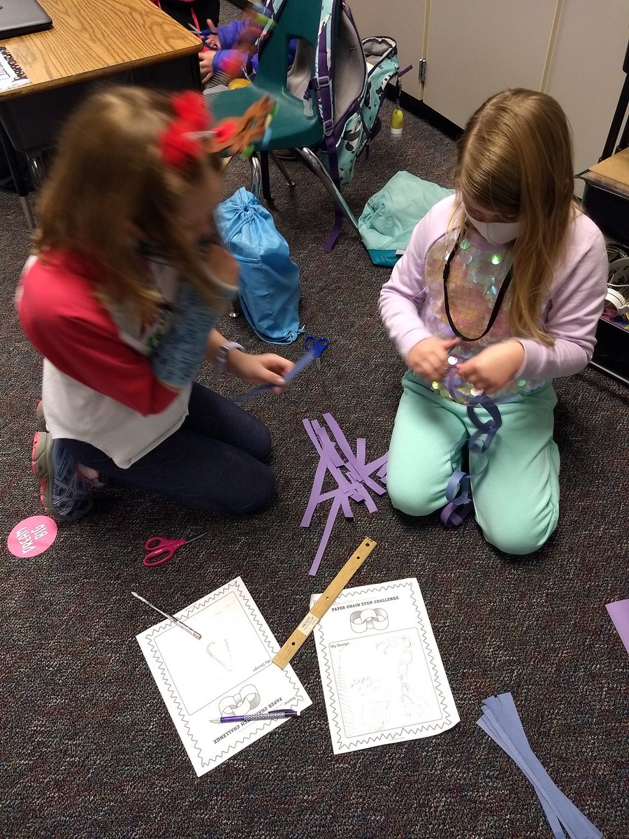 geiser_teaches's tweet image. When a fun STEM challenge can double as party decor, it is a win-win! And speaking of WIN, congrats to Katrina for creating the winning chain measuring at a whopping 198 inches! #TwoPapers #LimitedTape @TISDWCES