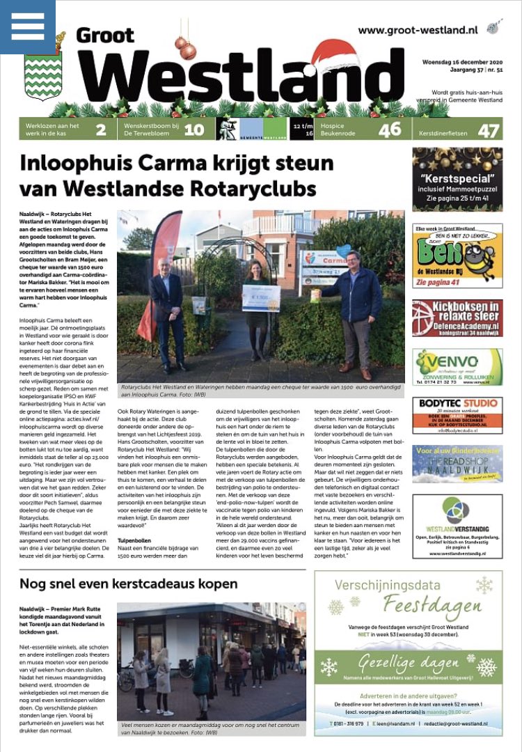 Vandaag op de voorpagina van Groot Westland! <a href="/inloophuiscarma/">Inloophuis Carma</a> groot-westland.nl/nieuws/algemee…