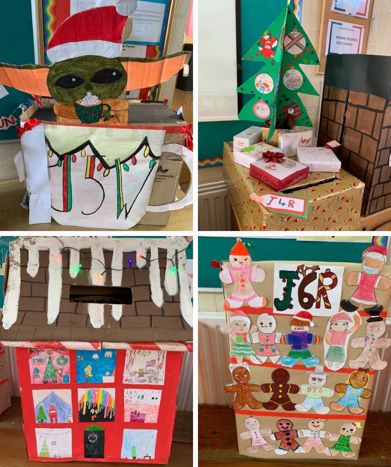 alexcollege's tweet photo. Each of our Junior School classes has worked together to create their Christmas post boxes - and they look fantastic! #ChristmasAtAlex🎄 https://t.co/Dy0QSV8qMP