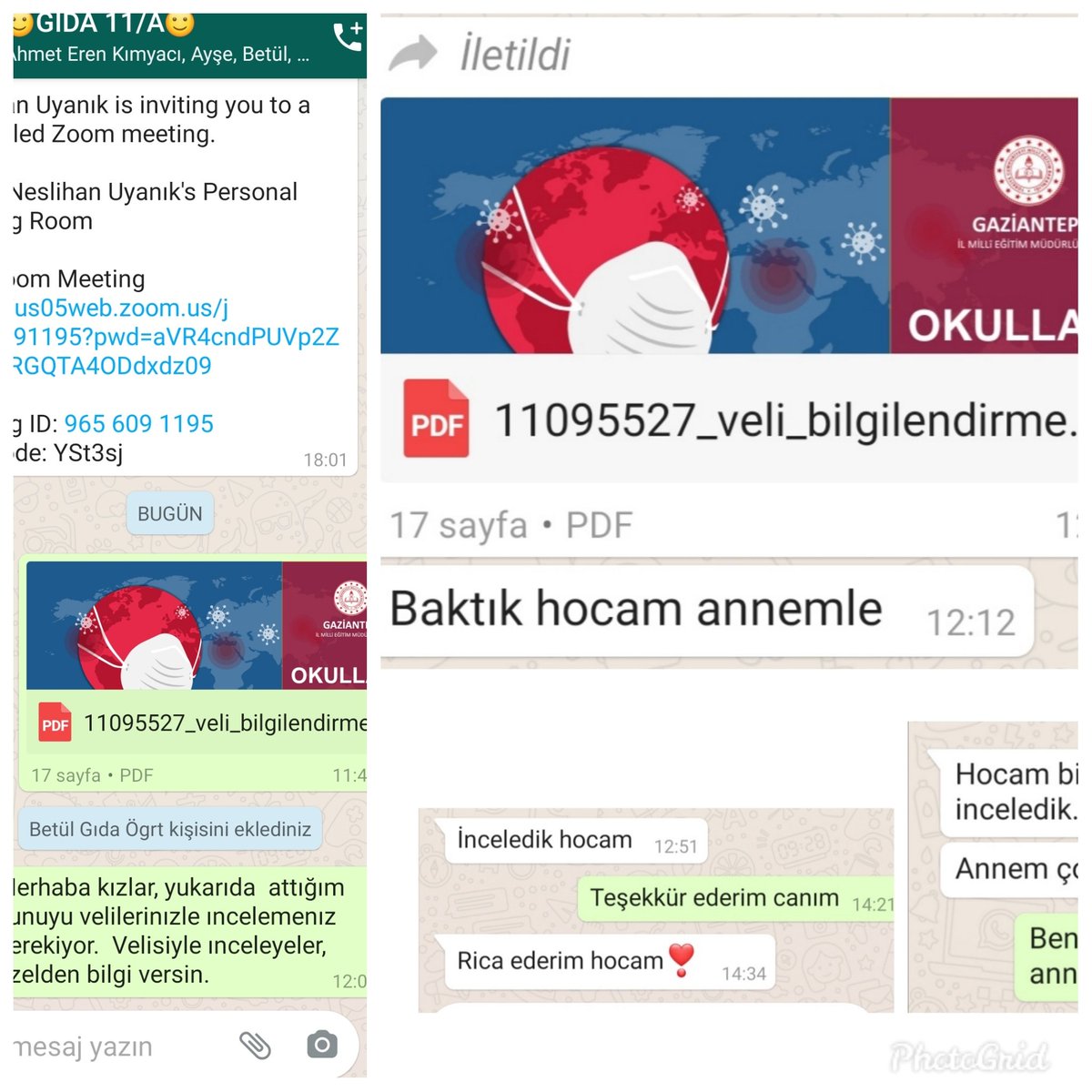 Okulu birlikte açacağız. Sevgili velilerimizi maske kullanımının doğruluğu ve önemi, hijyen konulu sunumu inceledik.  #gaziantepSeferber #ziyaselcuk #yasintepe