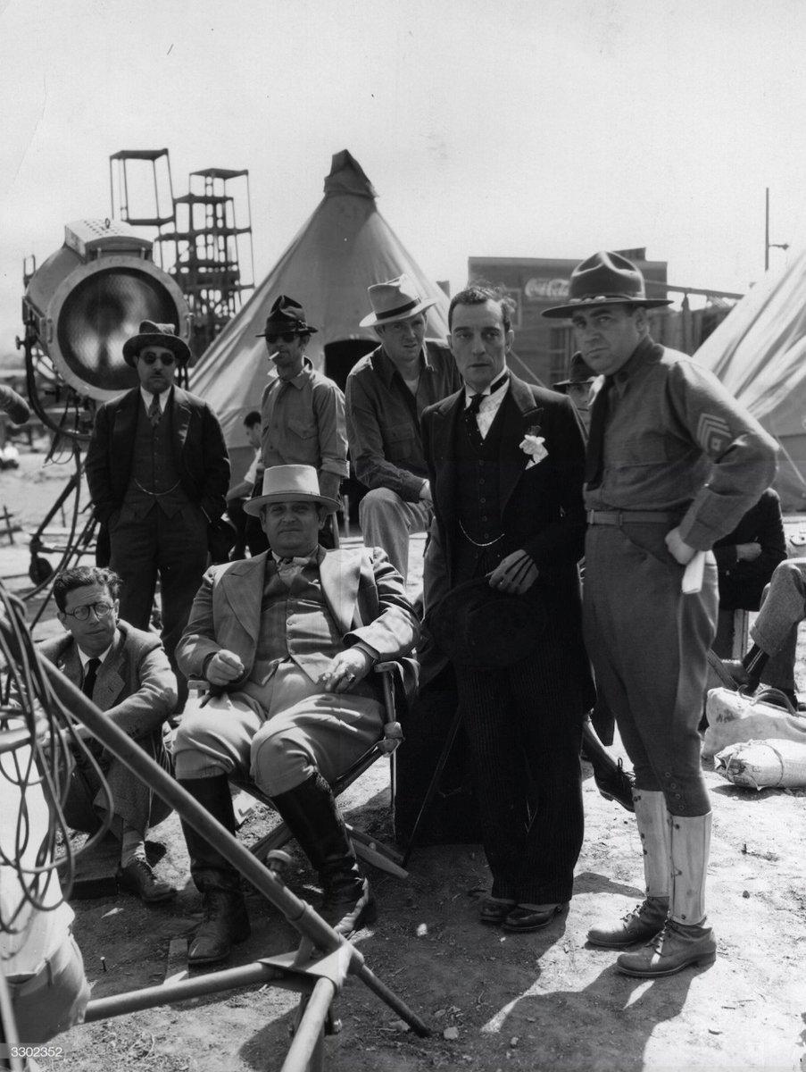 FabioMatteuzzi's tweet photo. #BusterKeaton Behind the scenes with Director #EdSedgwick & co-star #EdBrophy, filming ‘#Doughboys’, 1930 @AlbertGalera @RealPreCinema @HollywoodYeste1 @KwizkingAnthony @hollywoodsynch @oldhollywoodle1 @RomanPBone1 @BusterKeatonSoc @BusterFilms100 @wonderful_g @RuizVelvet92 https://t.co/0IR6ZNJP4Q