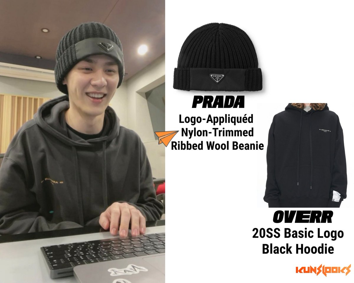 prada logo beanie