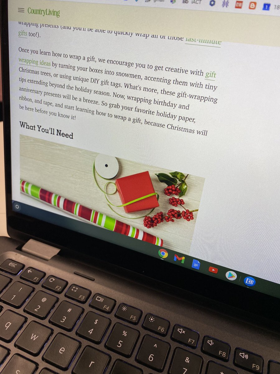 We are using our text to Glenn for information on how to wrap a present.