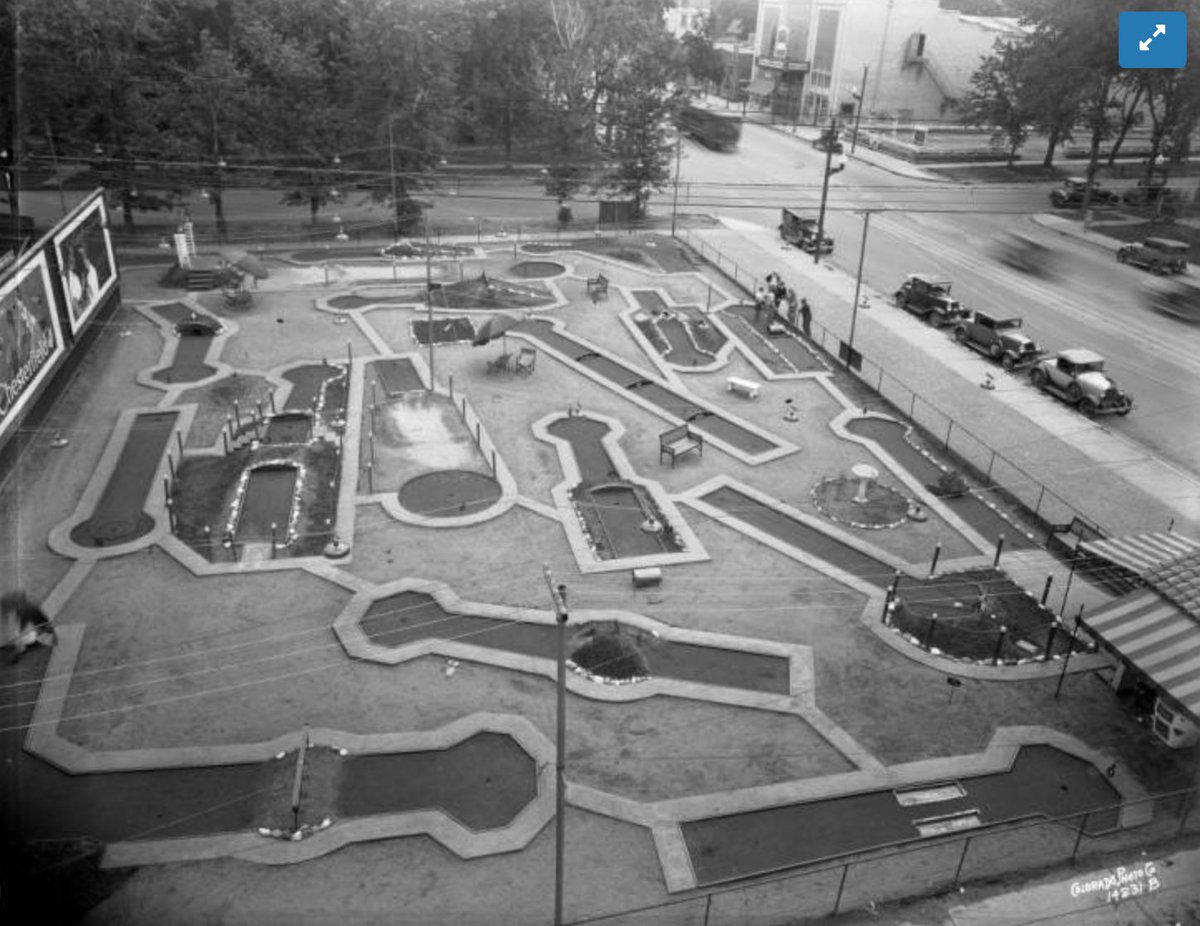 There were apparently two minigolf courses along  #Colfax circa 1930. One at Race (left,  https://digital.denverlibrary.org/digital/collection/p15330coll22/id/44502).One at Garfield ( https://digital.denverlibrary.org/digital/collection/p15330coll22/id/44503)