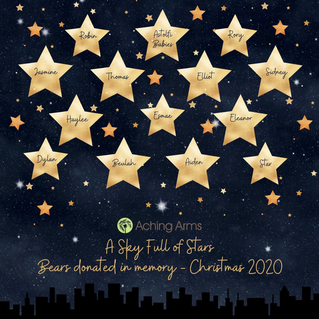⭐️ Sky number 28 is full of these beautiful babies names, who have all had Aching Arms bears donated in memory of them for Christmas 2020.

⭐️ To 'Donate A Bear At Christmas' and have the option of having the baby's name added to a star, please click here:
virginmoneygiving.com/fund/AAChristm…
