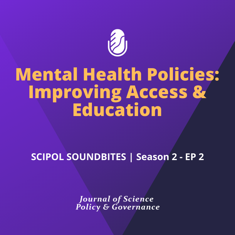 An important discussion about #MentalHealth policy in <a href="/SciPolJournal/">Journal of Science Policy & Governance (JSPG)</a>'s newest #SciPolSoundBites episode feat. <a href="/ATompiech/">Dr. Tom Pospiech, Jr 🏳️‍🌈</a> &amp; <a href="/AgnesVarghese/">agnes varghese</a>, authors from the 2020 Policy Memo Competition w/ <a href="/scipolnetwork/">National Science Policy Network (NSPN)</a>.

Listen now: sciencepolicyjournal.org/podcast/s2-e2
Read the issue: doi.org/10.38126/JSPG1…