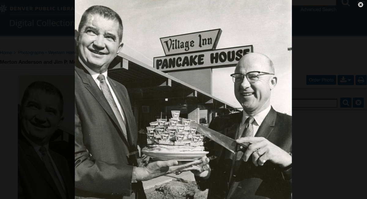 And, finally, two pancake tycoons open up shop at Fax and Yosemite in 1968. This one comes from the Rocky Mountain News archive. https://digital.denverlibrary.org/digital/collection/p15330coll22/id/92950