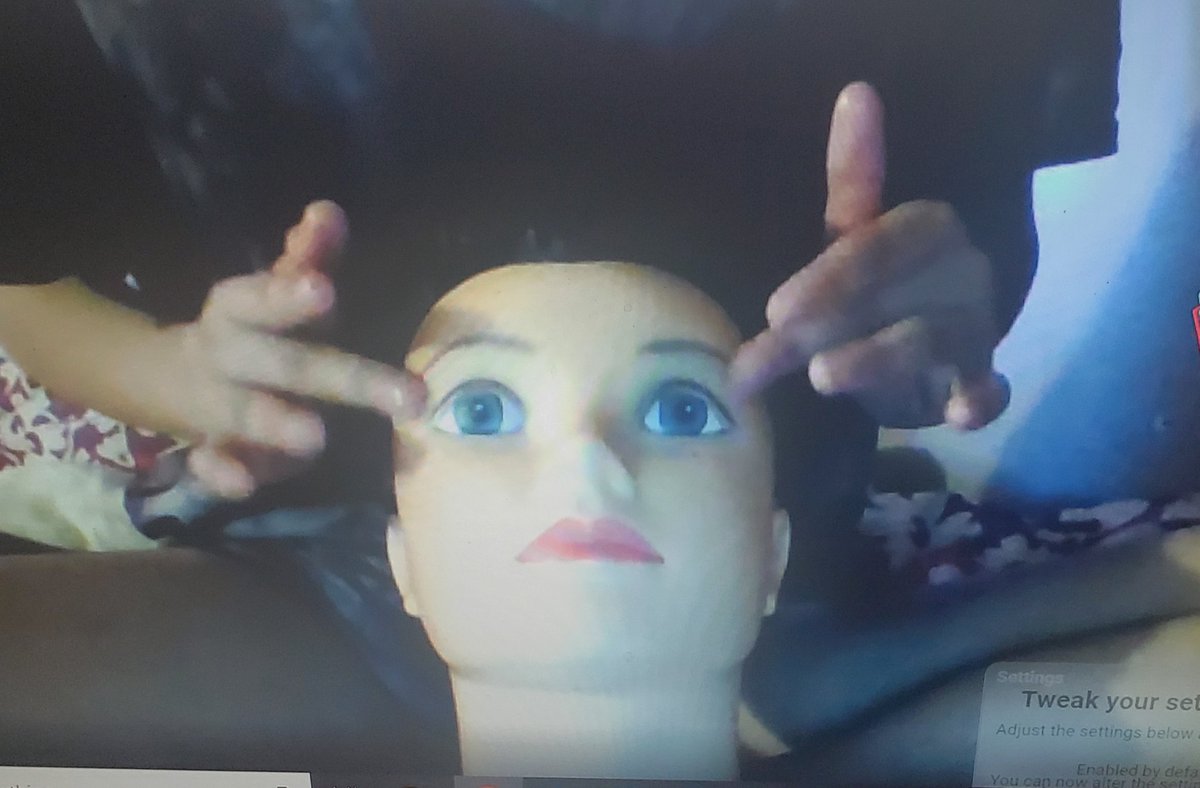 You'd be suprised how much can be done with virtual learning. Here we see facial massage practice, haircuts, and hairstyling done from home. #futurecosmetologists #CTE