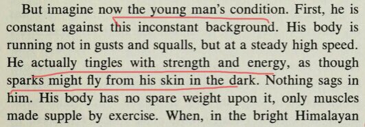 He expands on his theme with quite a paean to masculinity, for a man who has always known he is really a woman. Is mastering womanhood just another tempting summit! once you have assaulted the worlds greatest peak maybe the next one is  #PeakTrans?