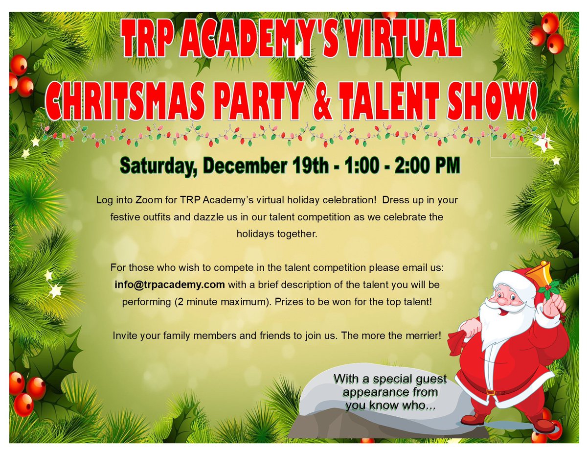 TRP_Academy's tweet photo. Through the ups and downs that 2020 has brought us, one thing we can all agree upon is the importance of family and friends. From your family at the TRP Academy we wanted to wish all of our members, families and friends a safe, healthy and very Merry Christmas and Happy Holidays. https://t.co/tz7Krar3d1