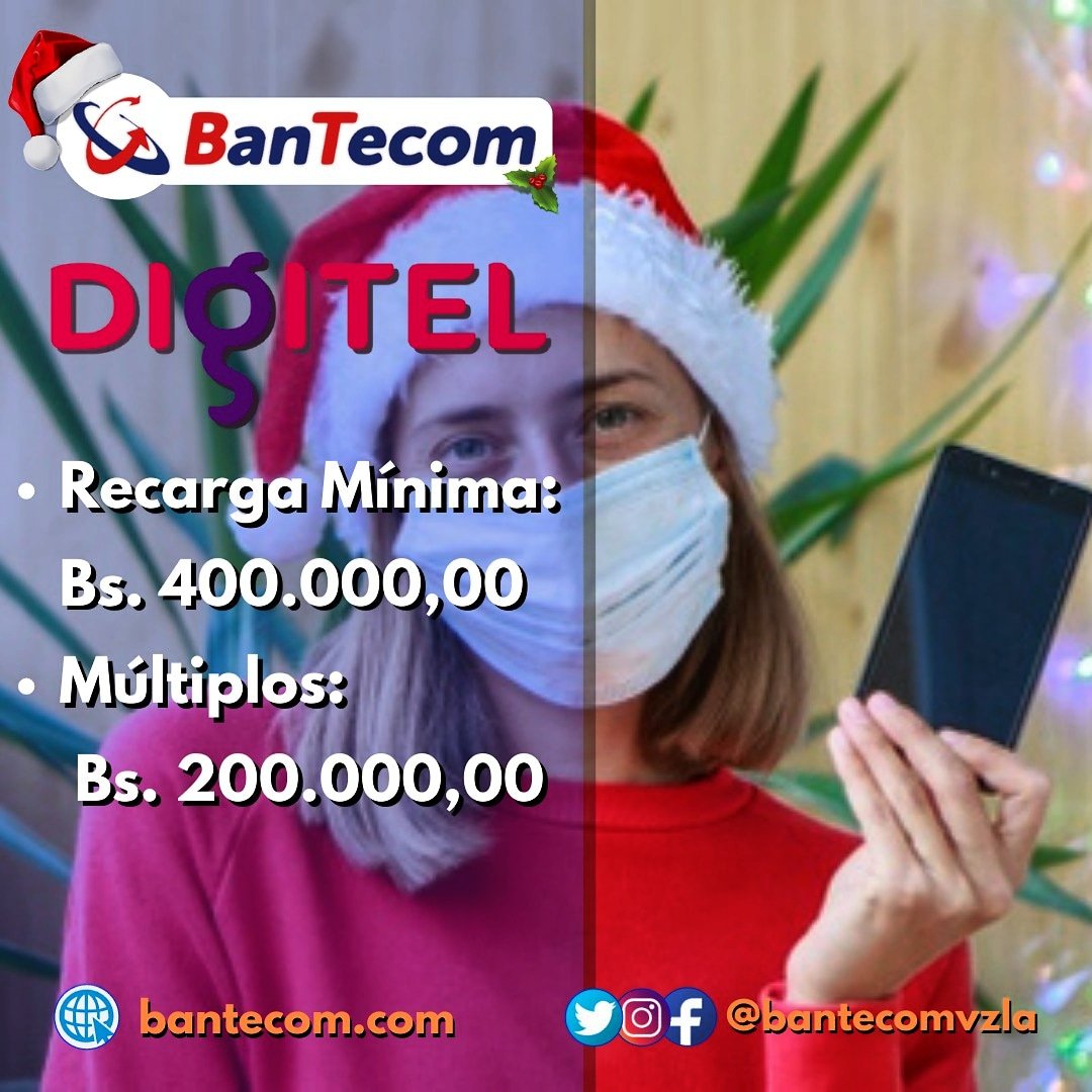 GrupoAvilaCash's tweet photo. #Bantecom informa:
A partir de hoy miércoles 16 de diciembre #DIGITEL ajustó sus montos de recarga:
📌 Monto mínimo: Bs. 400.000,00
📌 Múltiplos: Bs. 200.000,00 (en montos abiertos).
📌 Monto máximo: Bs. 8.000.000,00
#recargasdigitel #recargasmóviles #16DeDiciembre https://t.co/jFnik9k5XS