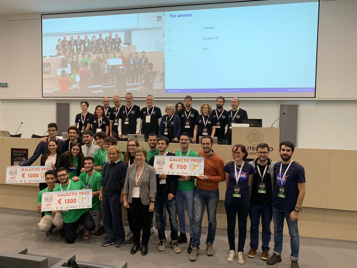 The fifth team is the team CliMates, winner of the  #NASA  @SpaceApps competition in Italy. The Space Apps competition is a hackathon organized every year by NASA aimed at scientists, entrepreneurs, artists and all those who want to try to solve problems concerning Earth and Space