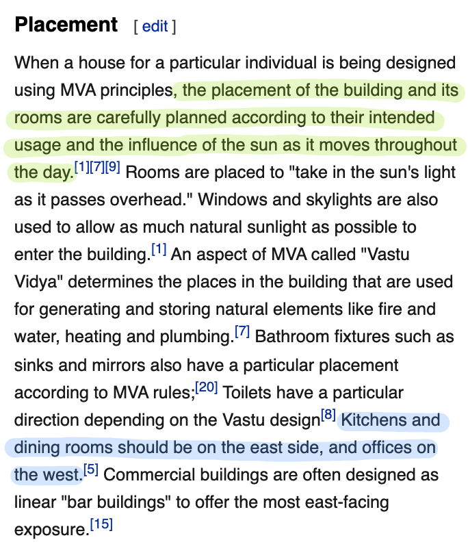 The principles above align with the pillars of Vastu architecture, which originated in India. (h/t  @thegokhale) https://en.wikipedia.org/wiki/Vastu_shastra