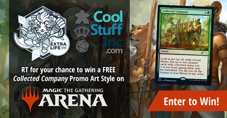 We're giving away a handful of codes for the ExtraLife Collected Company MTG Arena Premium Card Style! Winners will be drawn Fri. December 18th! Retweet, and follow the link below for info on more ways to enter!

-gleam.io/qW9ay/extra-li…