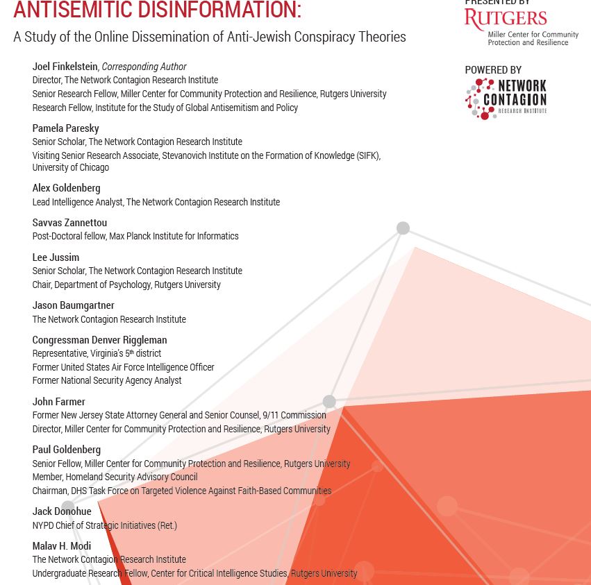 Anti-Semitic Disinformation Campaigns Our newest report is now out. Available here: https://networkcontagion.us/wp-content/uploads/NCRI%E2%80%93AntisemiticDisinformation-FINAL.pdfThread summarizing key points.1/n ending in END.
