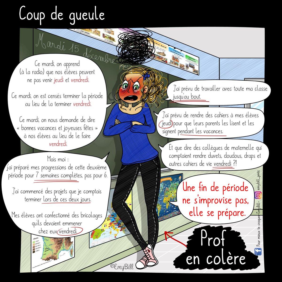 EmyBill_Pmtc's tweet photo. Je suis fâchée ! Fâchée qu'on nous impose encore une fois une décision aussi débile et incohérente. Pfffff ! 😡 En plus, demain on a piscine. https://t.co/1UTSErrN9A