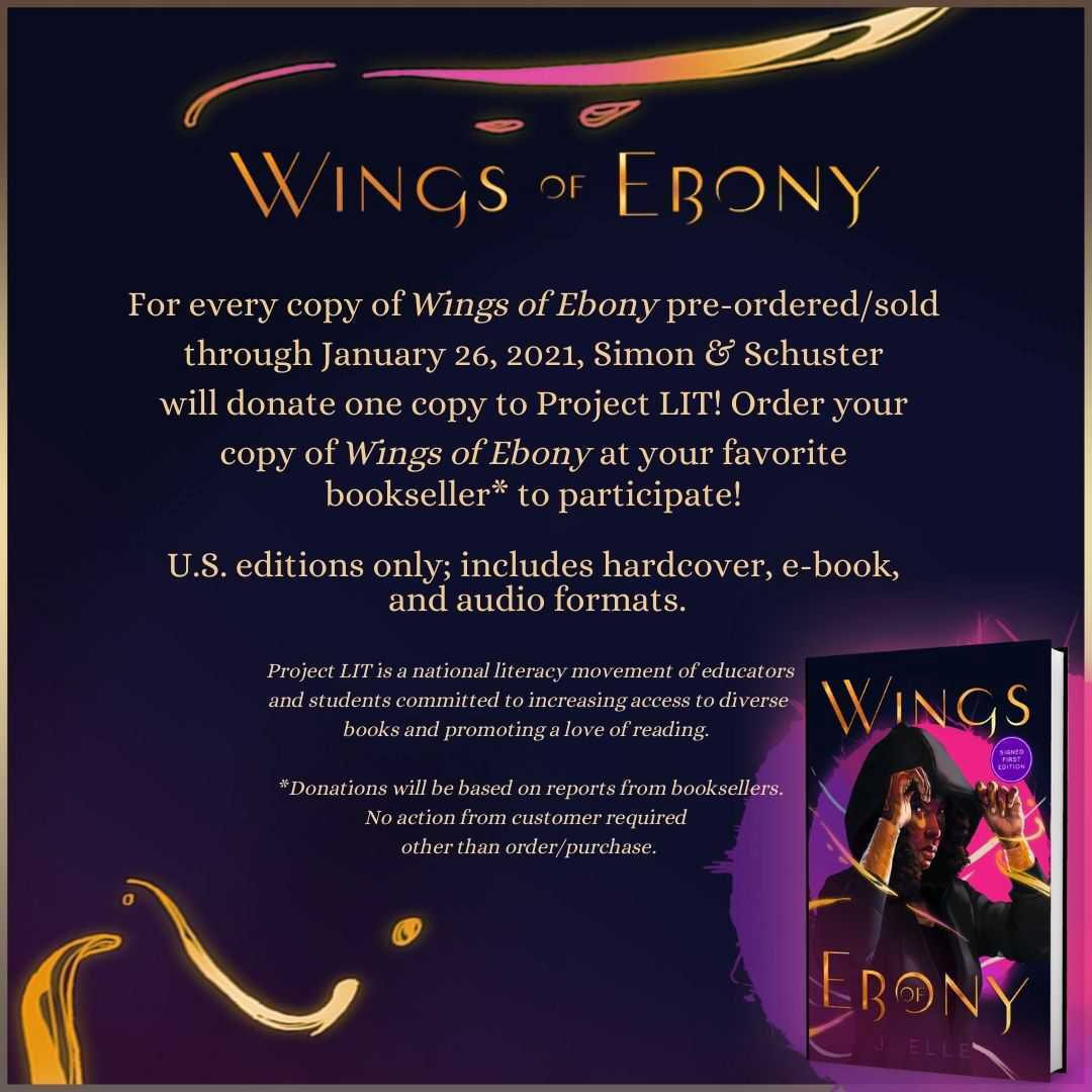 Aye!! This is dope!

I'm so hyped about #WingsOfEbony!  As an Educator I'm all about getting this into the hands of kids. 

Your preorder donates a copy of this amazing book to a teen! 🔥🔥

Grab a copy, or 2 or 3. PreOrder Now: wingsofebony.com

#GiftWINGS #ProjectLit