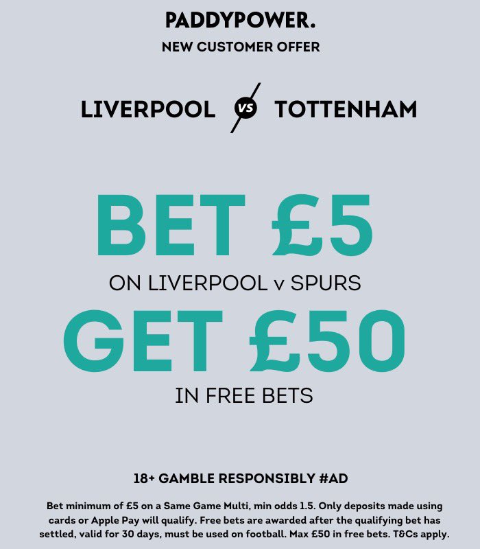 AndyRobsonTips's tweet photo. 🎁 BET £10 GET £50 IN FREE BETS

Claim here: https://t.co/evFNZW86Eu

Create a Paddy Power account using the link above to qualify for this offer.

Once signed up, bet £5 on my same game multi and you’ll be credited with £50 in free bets!

18+, T&amp;Cs Apply. https://t.co/4crLhdUAnW