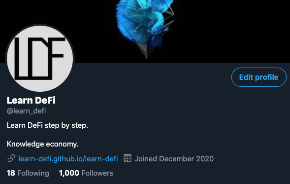 learn_defi's tweet photo. 1000 Followers  ! Thank you for supporting us.

BTC is going to ATH ! Learn DeFi now before it is too late.

Learn DeFi Now.
https://t.co/W2fwm2cQOX

#BTC 
#ETH 
#LDF
#LearnDeFi 
#DeFiTutorial
#UniswapGEM https://t.co/dvCRuIitbI