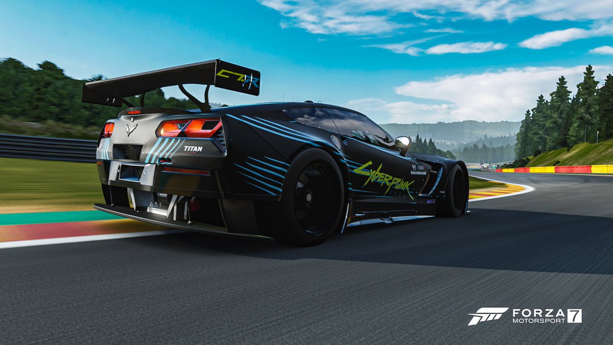 New <a href="/CyberpunkGame/">Cyberpunk 2077</a> skin on the <a href="/CorvetteRacing/">Corvette Racing</a> <a href="/CorvetteMs/">Corvette Motorsport</a> for @ForzaJulian and the upcoming <a href="/racing_wave/">New Wave Racing</a> Champion of Champions event on <a href="/ForzaMotorsport/">Forza Motorsport</a>. Best of luck to those competing, going to be one to watch.