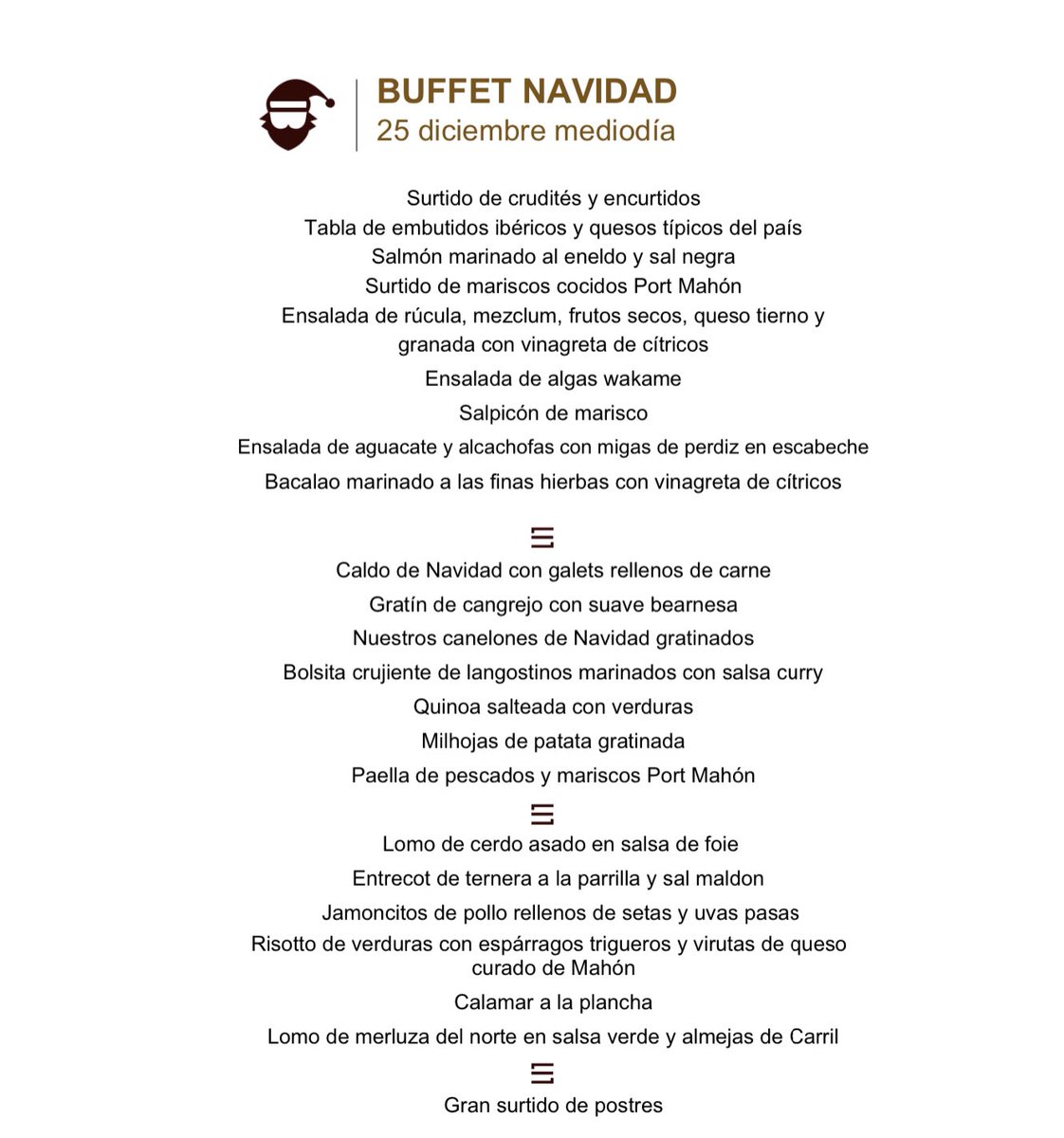 Buffet del 25 de Diciembre.

sethotels.com