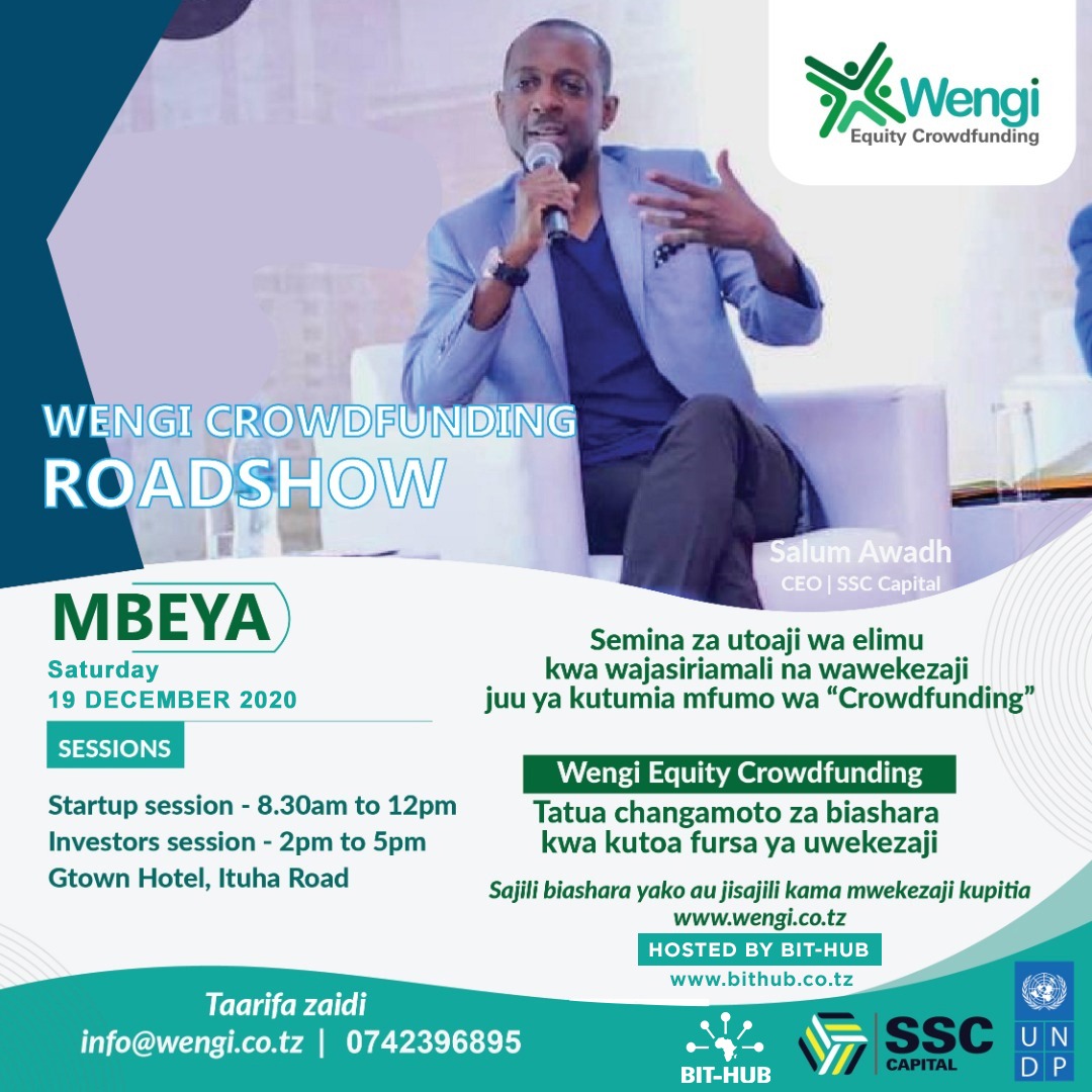 alipoki's tweet photo. it's a pleasure to have you again in Mbeya Region @SalumAwadh  @capitalssc  and @bithubtz  is privileged to host the event.

Register here https://t.co/0TFIrE0vII

#Mbeya
#WengiCrowdfundingRoadShow @wengi_tz 
#MbeyaStartUpEcosystem
#investmentInMbeya
#InvestorsInMbeya https://t.co/bXDouWvAoZ