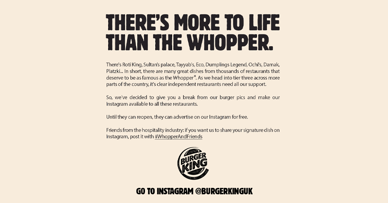 TheDrum's tweet photo. Burger King UK hands over Instagram account to local restaurants https://t.co/O3mb0iLnUe https://t.co/A8WNe0ZZaV