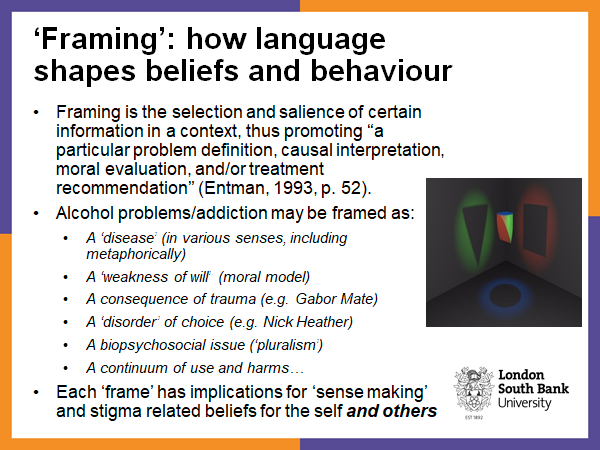 But, outside of recovery contexts, alternative framing of alcohol use and problems are important if we are to shift public stigma. 6/10
