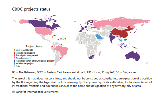 BIS_org's tweet photo. Things are moving fast on the #CBDC front! Take a look at our updated overview of all CBDC projects worldwide as of December 2020 https://t.co/JslNb3hDhF https://t.co/eDPXWpZ3us