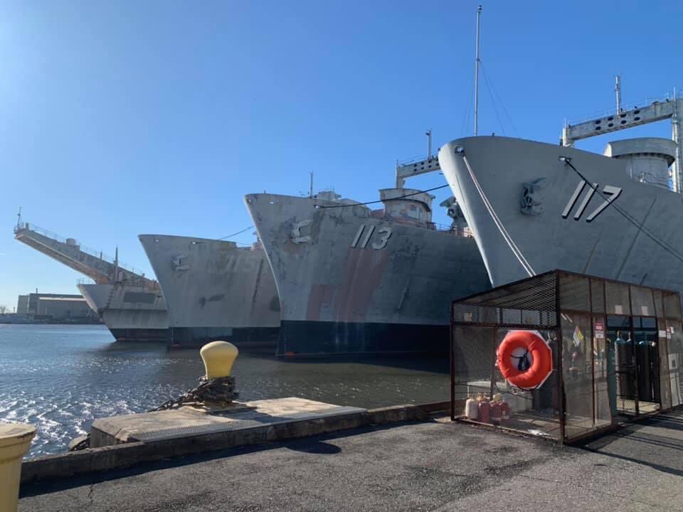 USS_ALABAMA's tweet photo. Our Curation team is in the Philadelphia Navy Yard working aboard the USS Charleston. The Alabama team, along with teams from our sister ships, is searching for the last existing battleship parts and equipment. The Charleston is set to be scrapped soon. Follow our story. https://t.co/E5sH1GRmWi